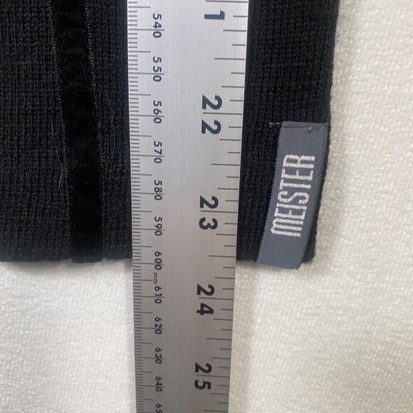 Meister 100% Merino Wool Rabbit Fur Collar 1/4 Zip Sweater Black Velvet Trim - Picture 11 of 11